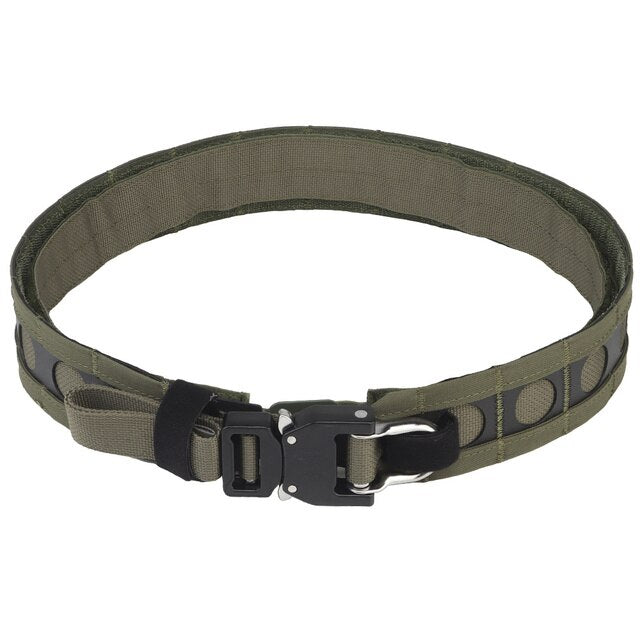 Ferro Style Airsoft Bison Tactical Belt Two Layer Quick Detach Metal Buckle Lightweight Molle Waist Belt Ranger Green