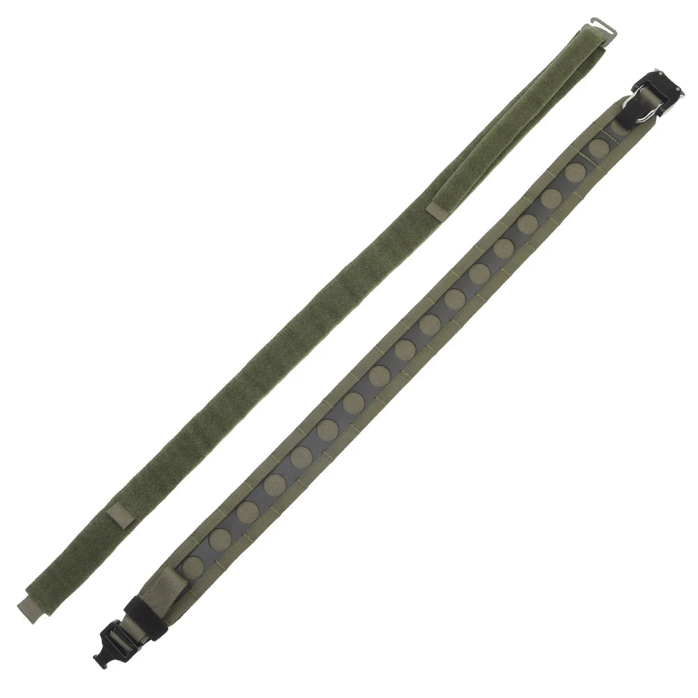 Ferro Style Airsoft Bison Tactical Belt Two Layer Quick Detach Metal Buckle Lightweight Molle Waist Belt Multicam Black