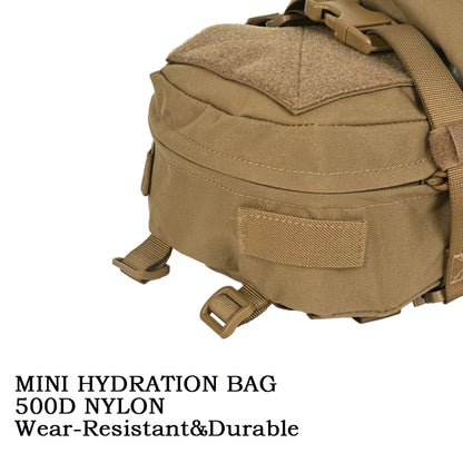 Mini Hydration Backpack MOLLE YKK Zipper 500D Nylon Multicam