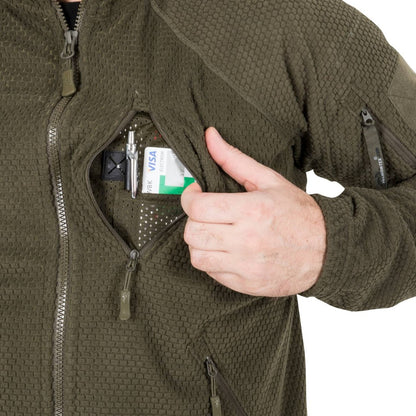 ALPHA TACTICAL Jacket - Grid Fleece - Black XS