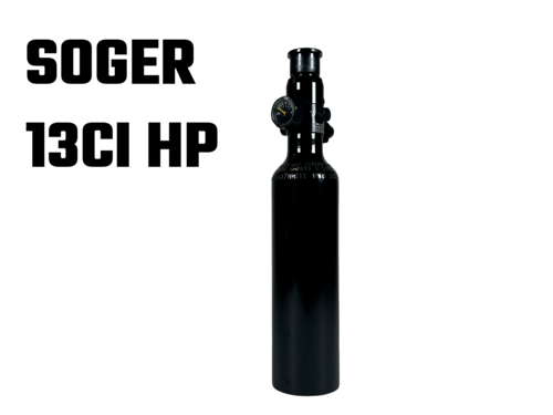 SOGER HPA TANK 3000PSI 0.21L (13CI) + HP REG (PI CERTIFIED - CE) - PRODUCTION 202105