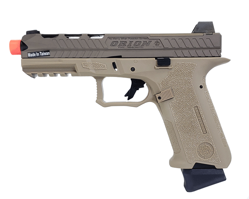 Poseidon PPW-02-P-BK Orion Nº2 Performance Airsoft GBB Pistol tan 