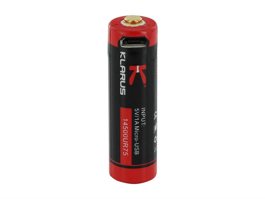 Klarus 14500 Battery 3.7V 750mAh Micro-USB