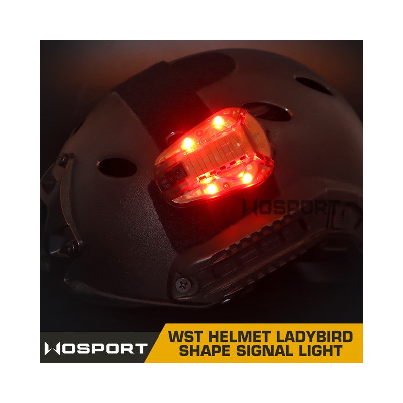 WST helmet signal light - TAN (red light)