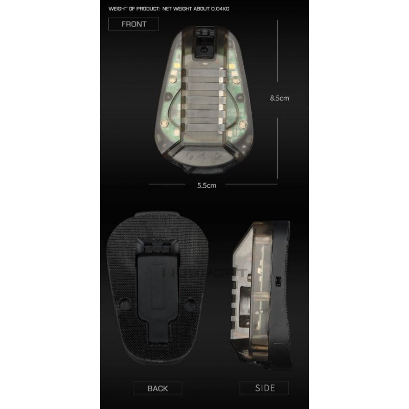 WST helmet signal light - TAN (red light)